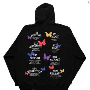 Yours Truly by Phora “Your Angels Are Protecting You” Hoodie – Black – Size M –